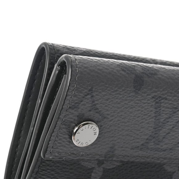 LOUIS VUITTON Louis Vuitton Monogram Eclipse Discovery Compact Wallet Black/G... - Picture 7 of 12